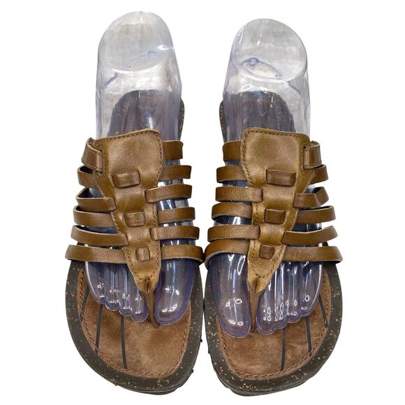 Teva Women's Cabrillo Brown Leather Slip On Strappy Wedge Sandal Size US 7.5 - Picture 7 of 11